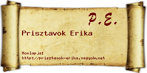 Prisztavok Erika névjegykártya