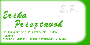 erika prisztavok business card